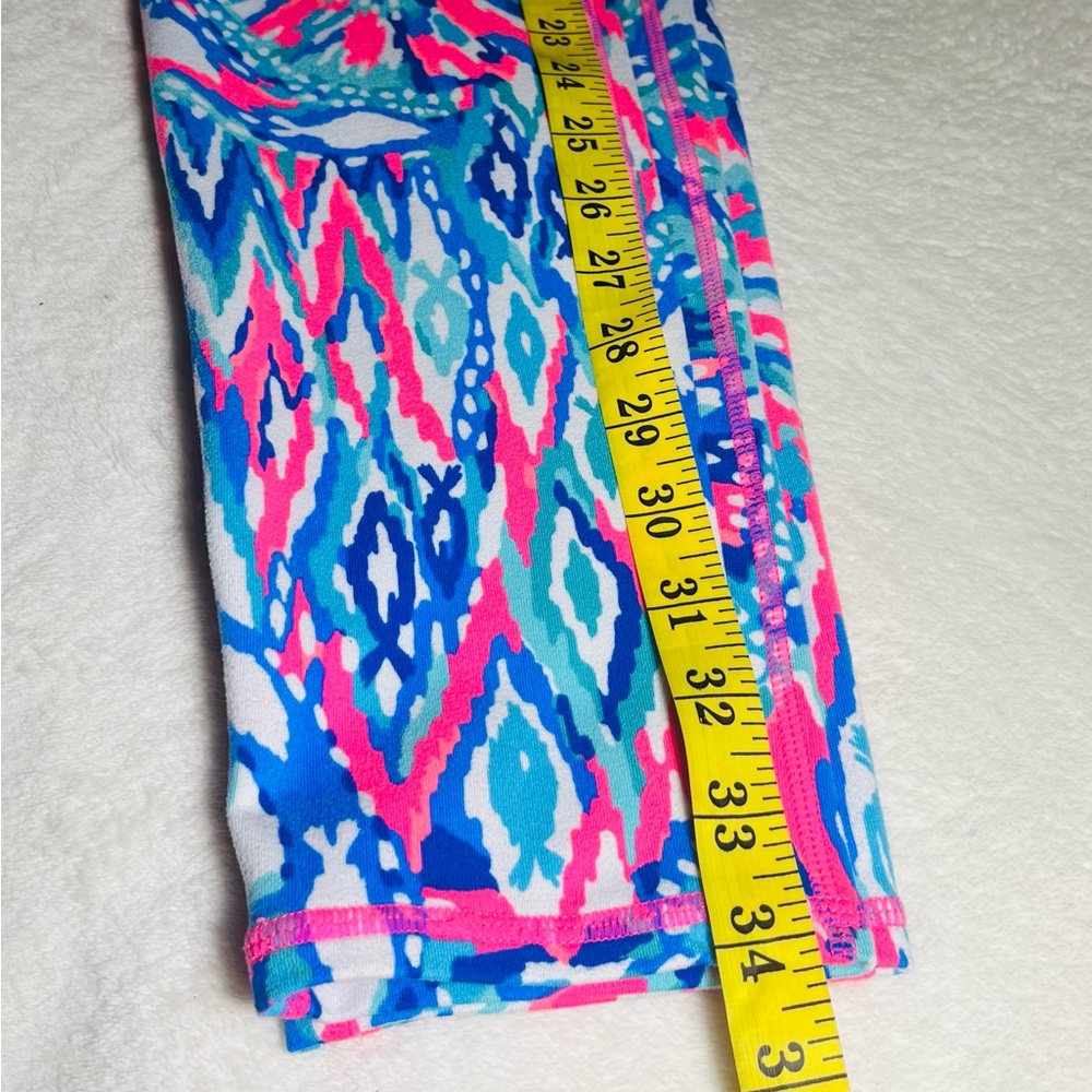 Lilly Pulitzer Luxletic Pink and Blue Patterned Leggings Sz L - Picture 7 of 7